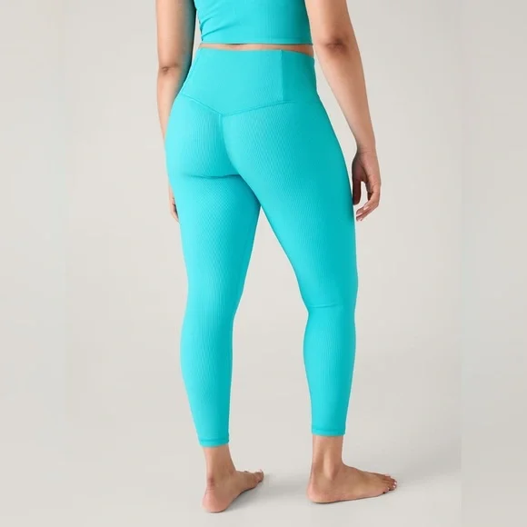 Athleta Elation Ultra High Rise Rib Legging Bora Bora/Aqua size xl - Picture 2 of 12